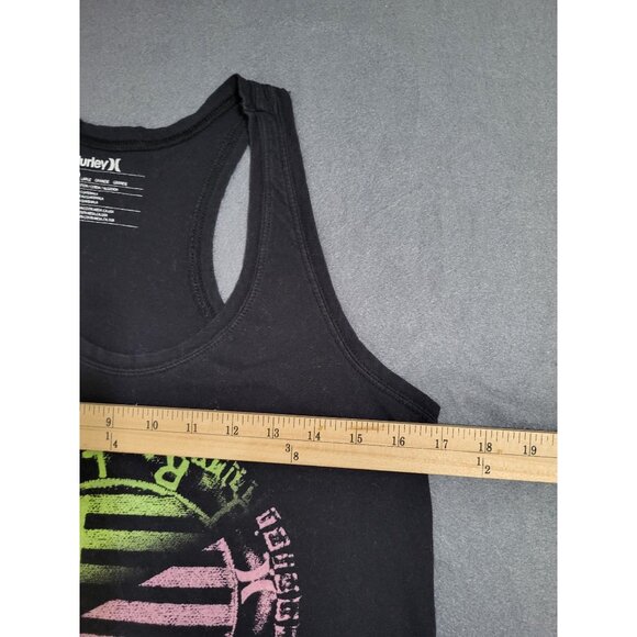 HURLEY Womens LG Racerback Tank Top American Flag Beach Summer y2k - Picture 7 of 8